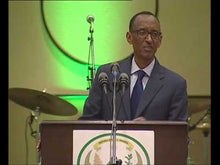 Load image into Gallery viewer, President Kagame addressing Rwanda Uganda Business Forum Dinner- Kigali; 11 October 2013
