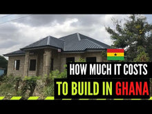 Load and play video in Gallery viewer, Cost of Building a FIVE (5) Bedroom House in Ghana || From Foundation to Roofing - Single Story.
