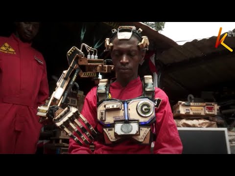 Two Kenyans make a robotic arm.